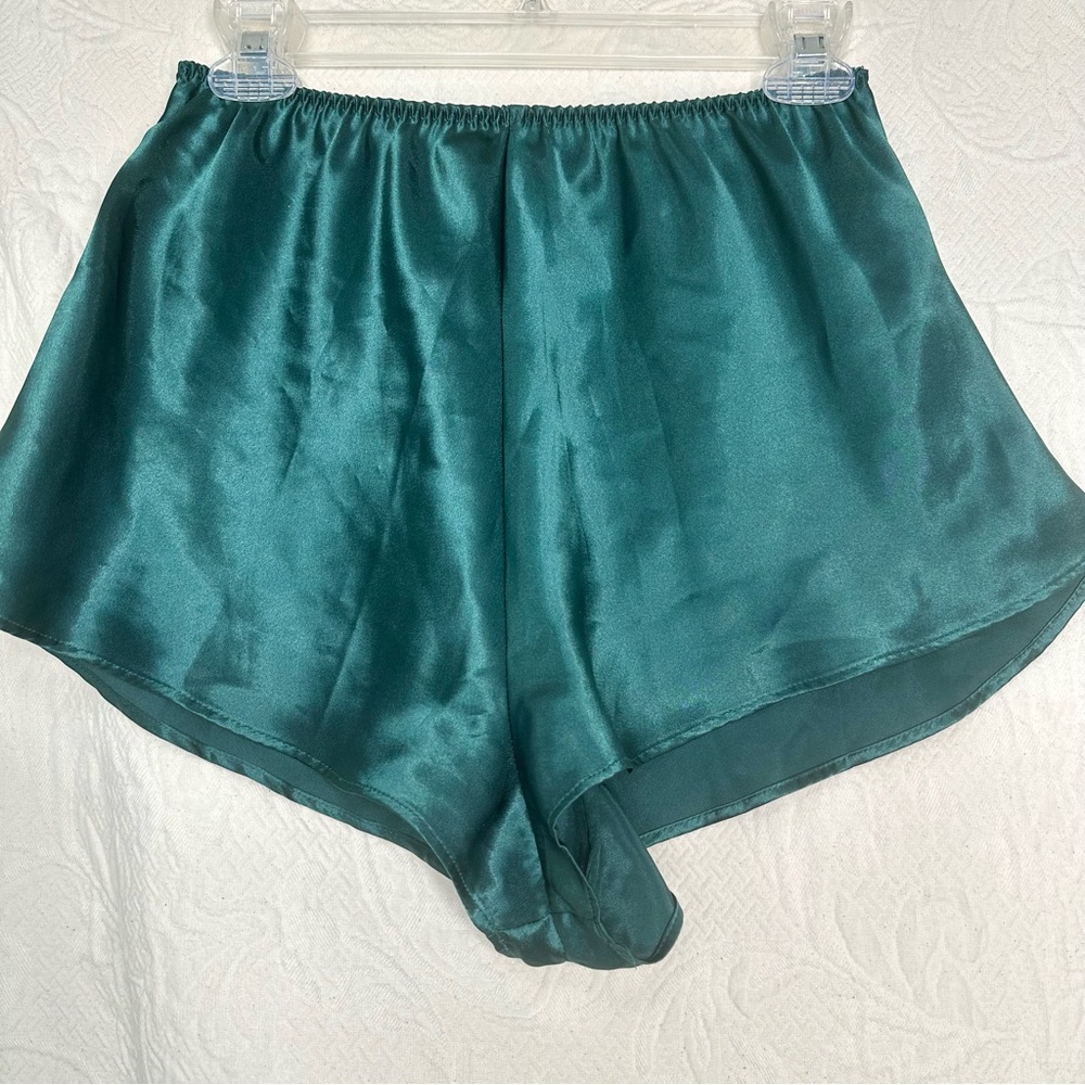 Victoria's Secret 80s Vintage Forest Green Satin Tap Pants
